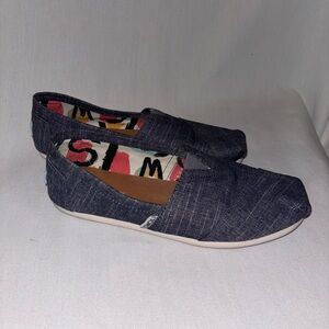 TOM'S Blue Denim Slip on Casual Shoes Size 7